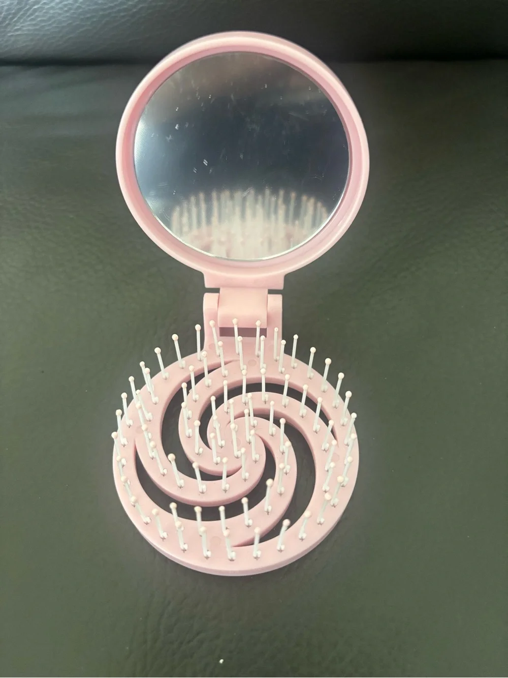 Hand Crafted Pink Compact Mirror Comb Combo
